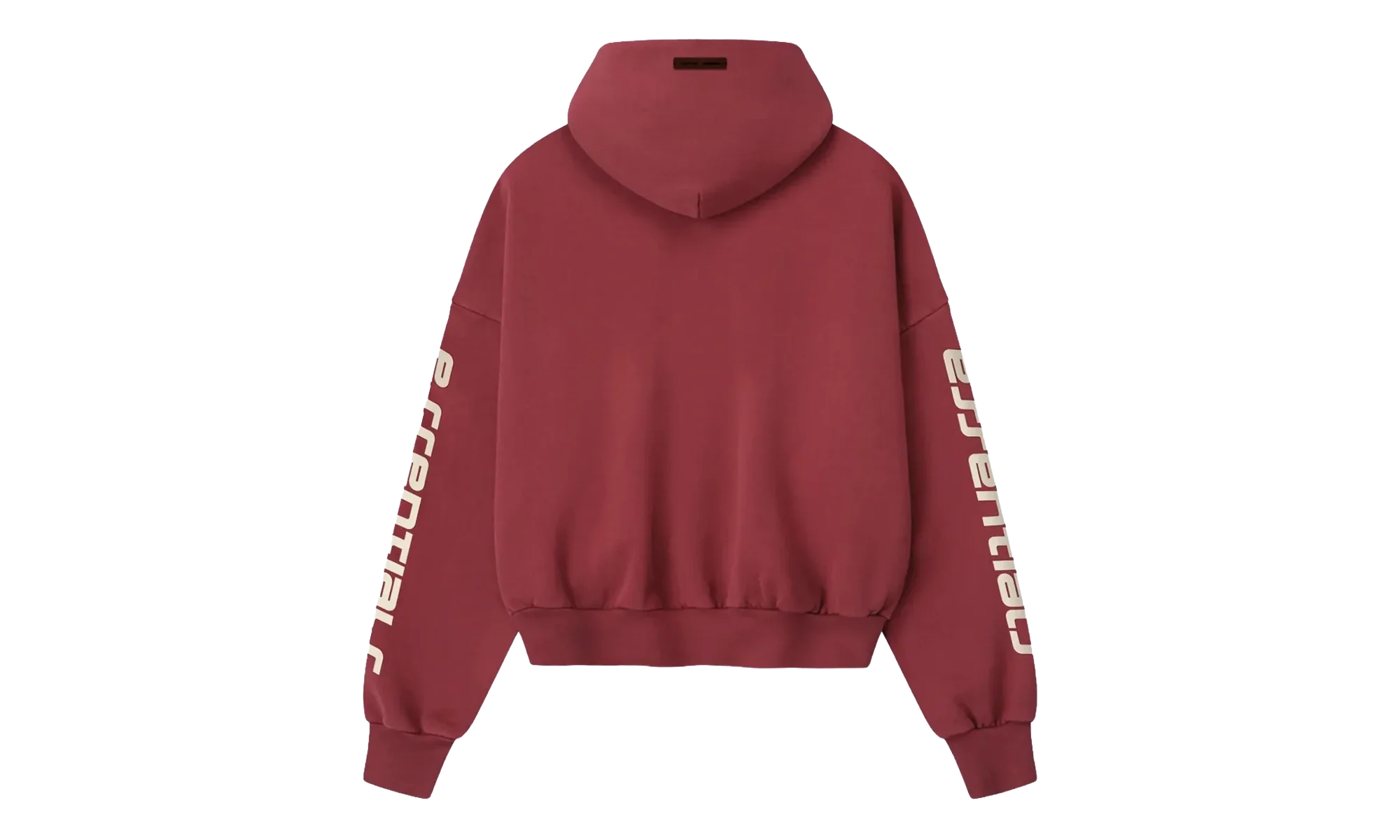 Cropped Relaxed Pullover Hoodie "Crimson" 192HO256901F