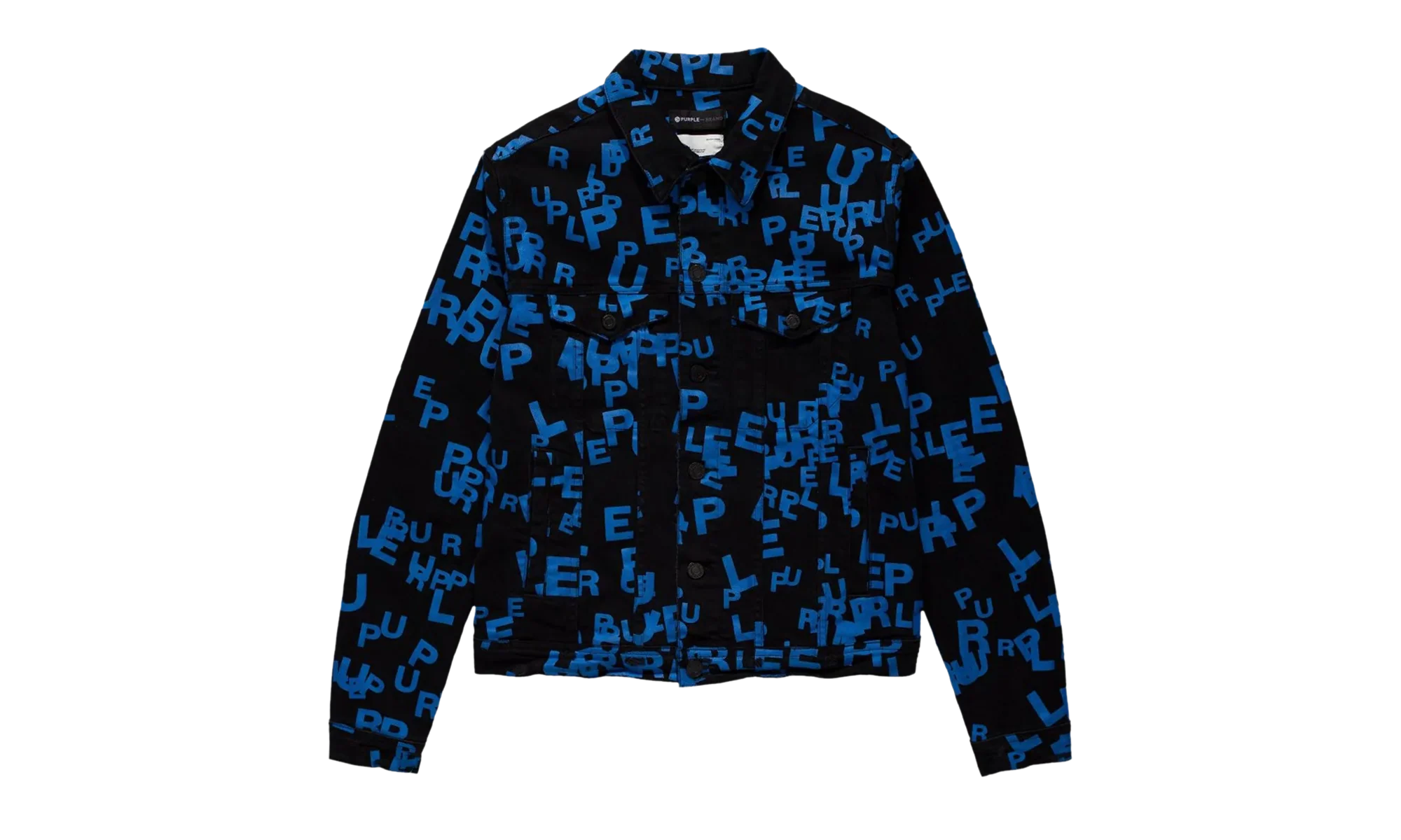 BLACK/BLUE LETTERS SCREEN PRINT TRUCKER "Black" P024 BBSP123