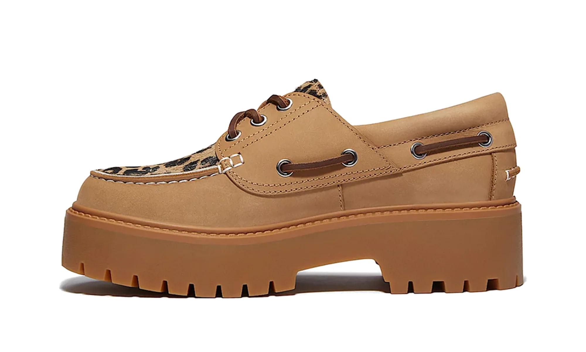 Stone Street Platform Boat WMNS "Leopard Print - Beige Nubuck" TB0A2GVF EN3