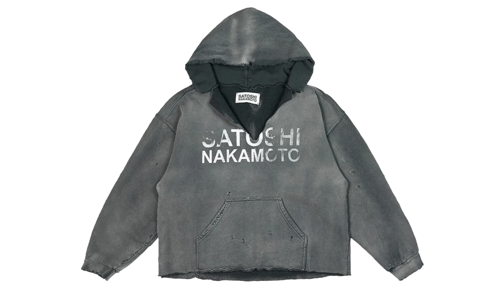 Distressed V Cut Hooded Sweatshirt "Black" FW24HOD012 BLK