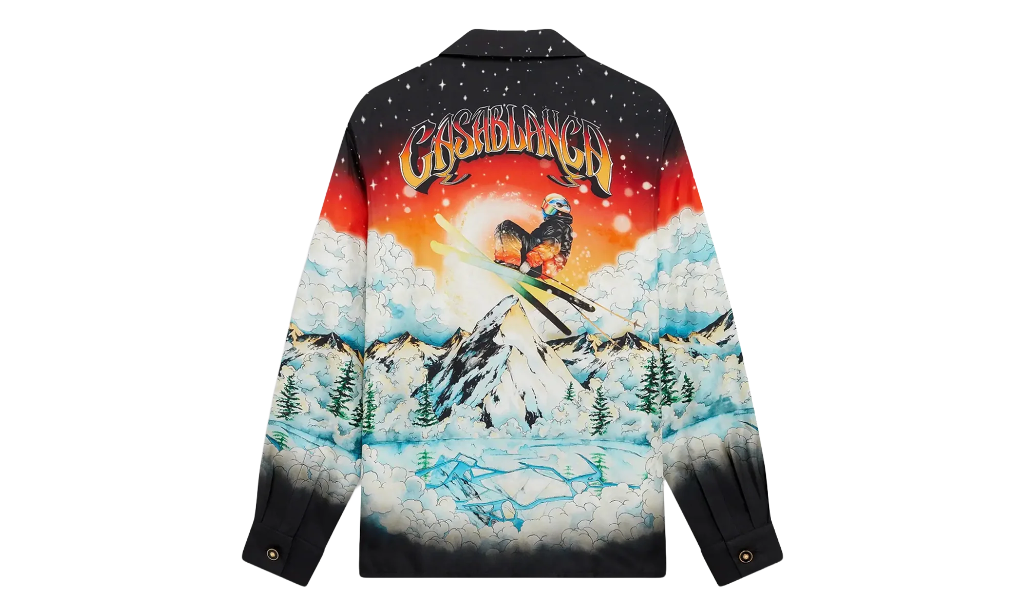 Cuban Collar Long-Sleeve Shirt "Ski Lake" M AW25 SH 006 06 EX SKI SKI