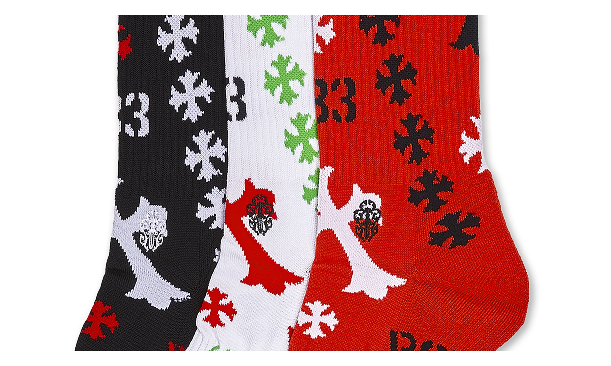 STENCIL SOCKS "Black / Red / White" CHRM0858