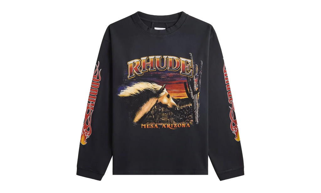 MESA STALLION LONG SLEEVES SWEATSHIRT "Vintage Black / Red / Yellow" RHFW25TT08012 3169