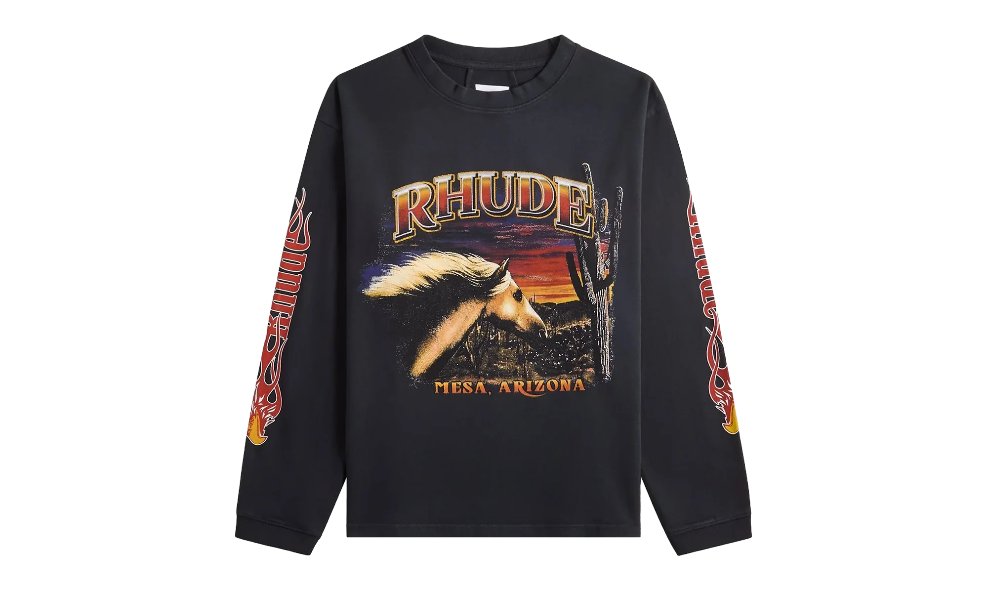 MESA STALLION LONG SLEEVES SWEATSHIRT "Vintage Black / Red / Yellow" RHFW25TT08012 3169