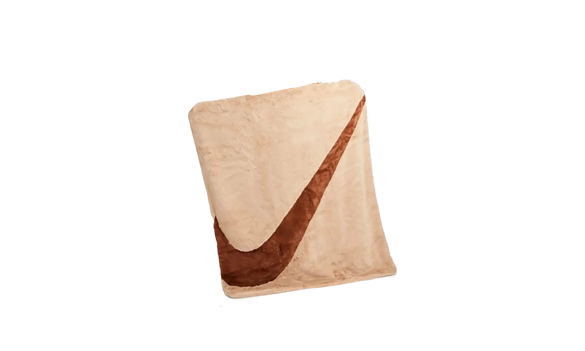 Swoosh Faux Fur Throw Blanket "Beige / Brown" DO3793 200