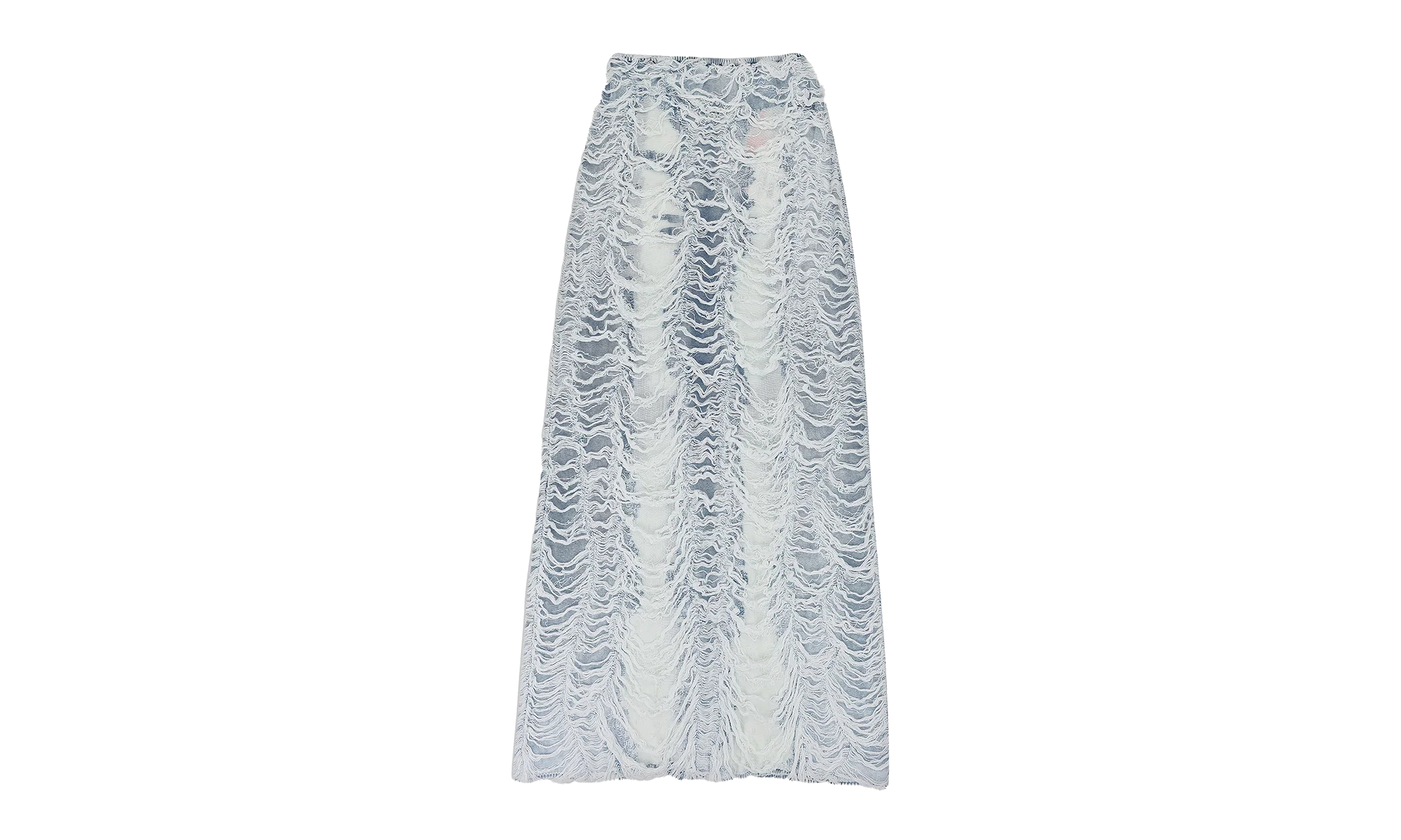 DENIM SHREDDED LONG SKIRT BLUE "Blue" A139350BNCG8NY