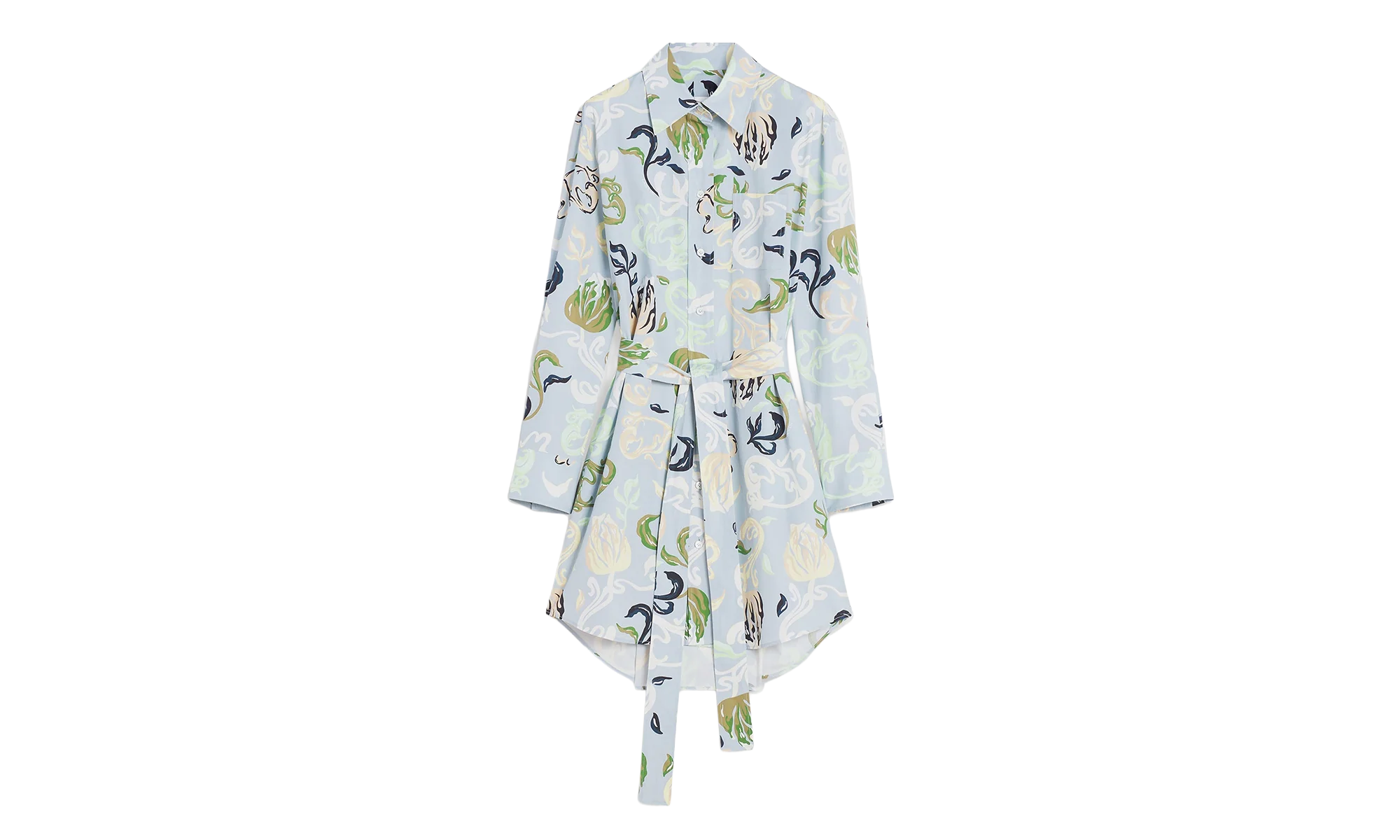 ABSTRACT PRINT TIE-WAIST DRESS "Azur" RW DR0040 5949 E24 270