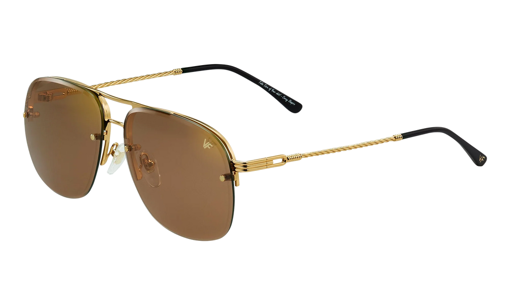 Snatch Bevel Rimless Drill Mount 18KT "Yellow Gold / Brown Flash Gold" DMSN2 0002 48C4