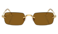 Ray-Ban Rimless "A$AP Rocky - Polished Arista Gold with Dark Brown Polarized Lens" RB3928 001 83