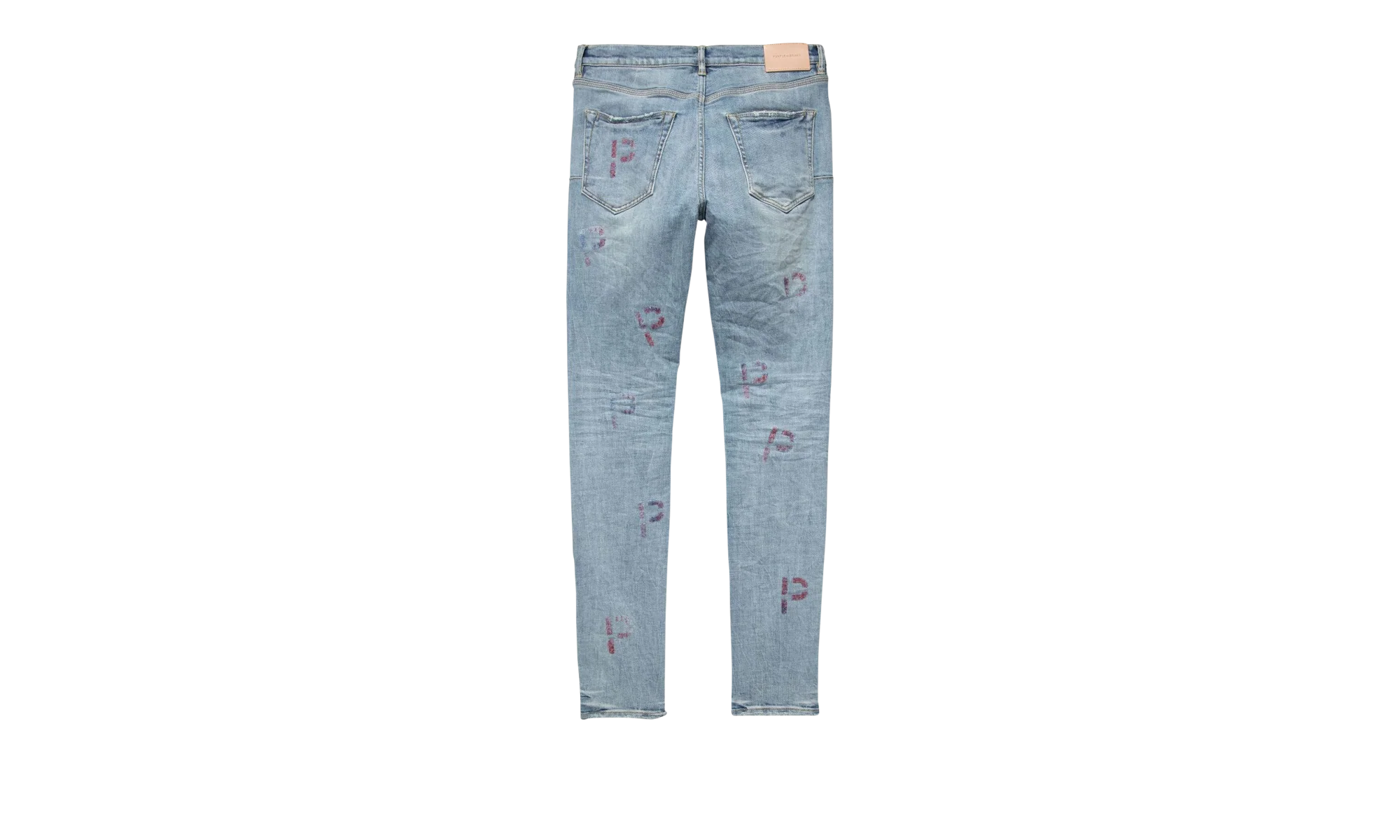 LIGHT INDIGO EMBROIDERY PUNCH P PLAID "Blue" P001 LEPP223