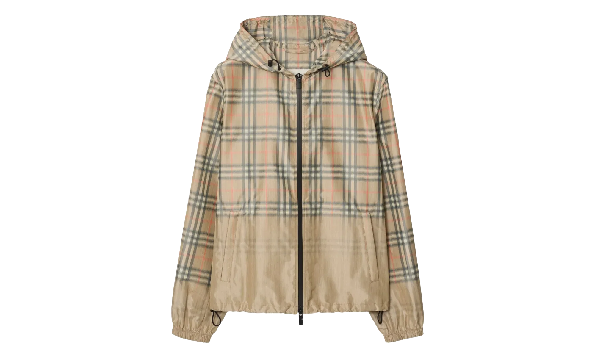 Gradient Check Hooded Jacket "Sand Beige" 8118831