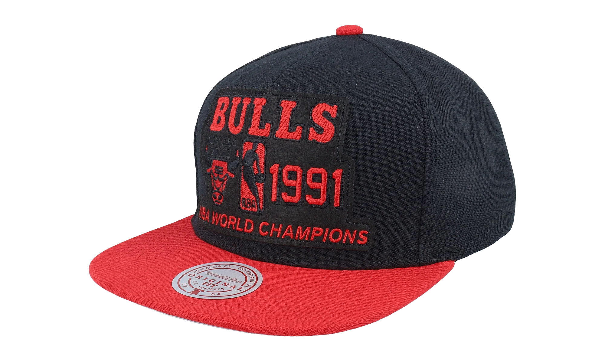 NBA Hardwood Classics 91 Champ Flipside Snapback Cap "Chicago Bulls - Black / Red" HS8714 CBUBKRD