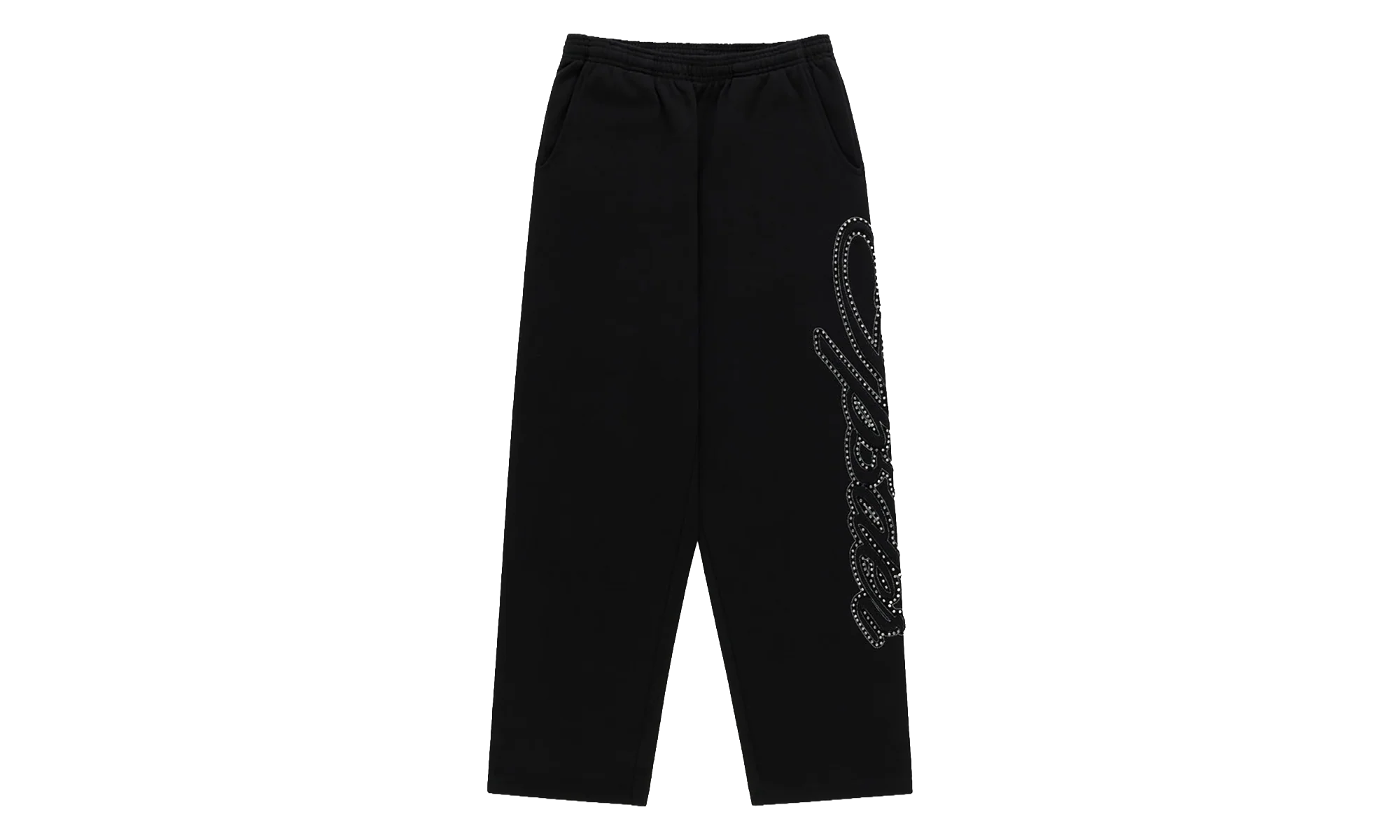 Rhinestone Script Wide Leg Sweatpants "Black" SP5der352