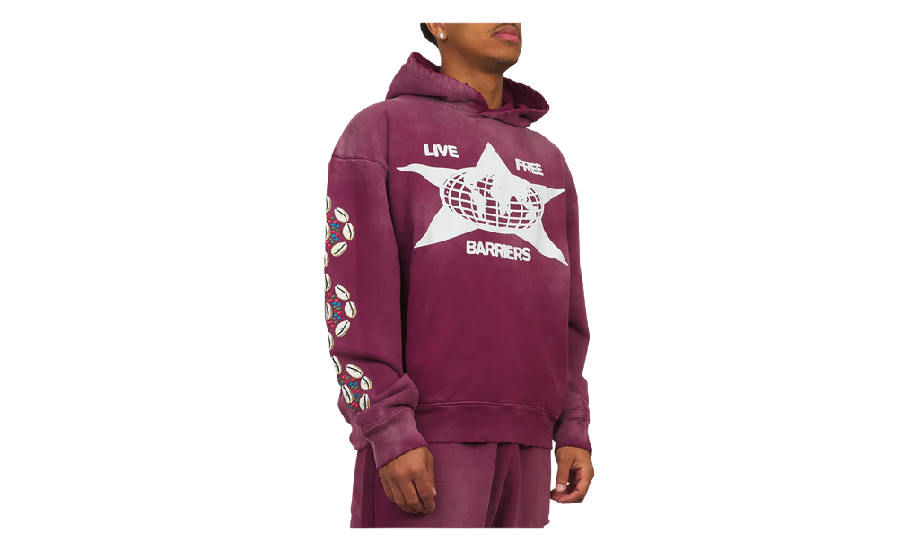 Cowrie Shell Hoodie "Maroon" BAR22