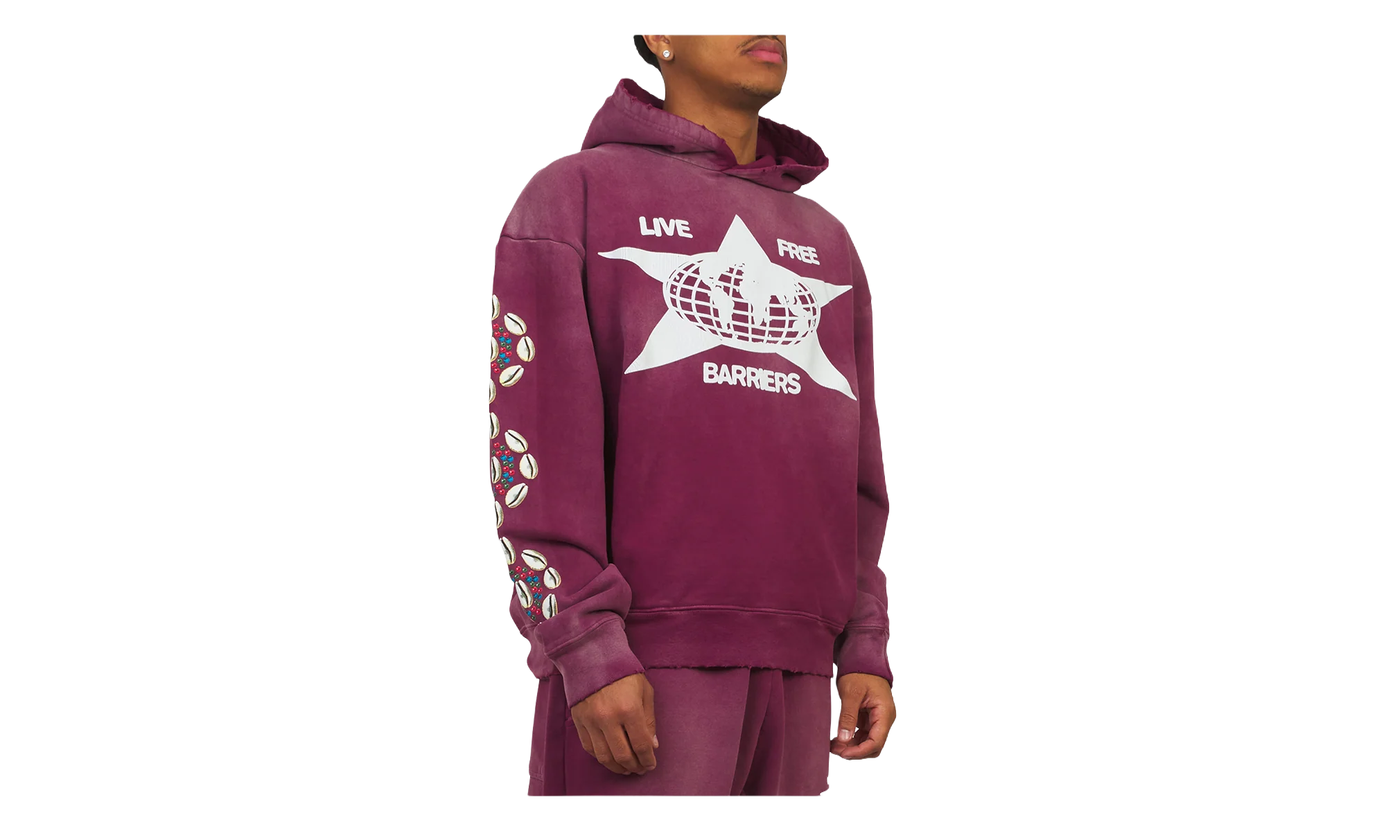 Cowrie Shell Hoodie "Maroon" BAR22