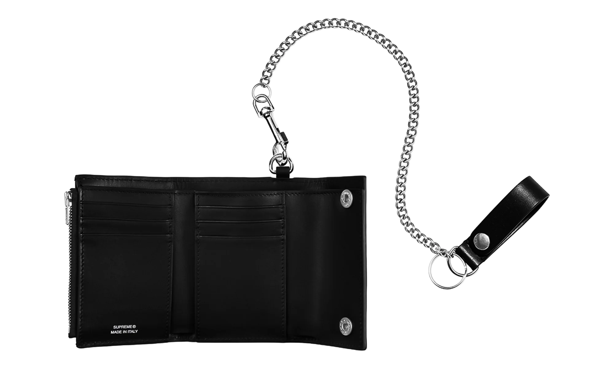 Leather Chain Wallet "SS25 - Black" SU27206