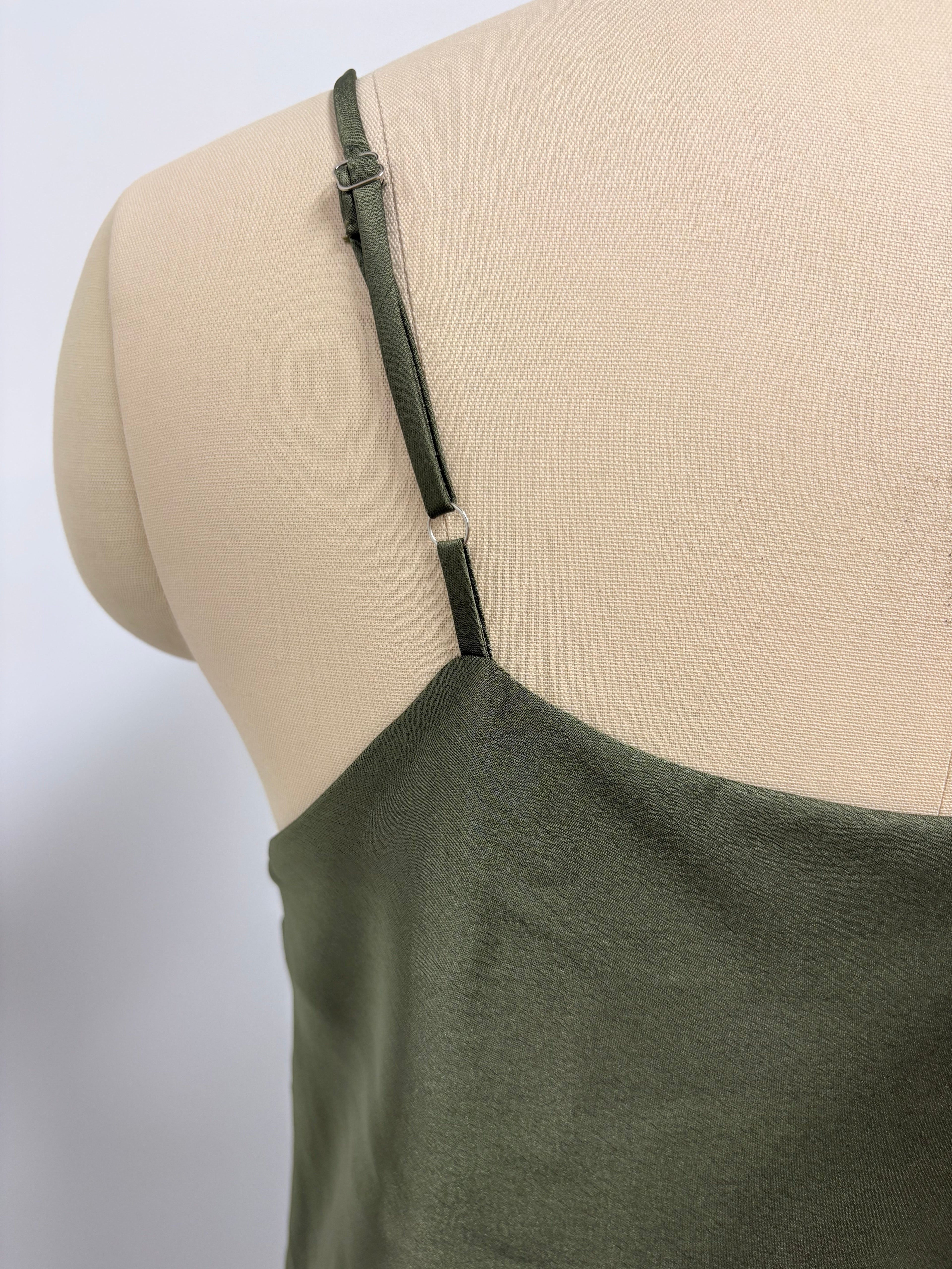 Nocturnal Sage Layered Slip Maxi Dress - Forest Whisper Edition
