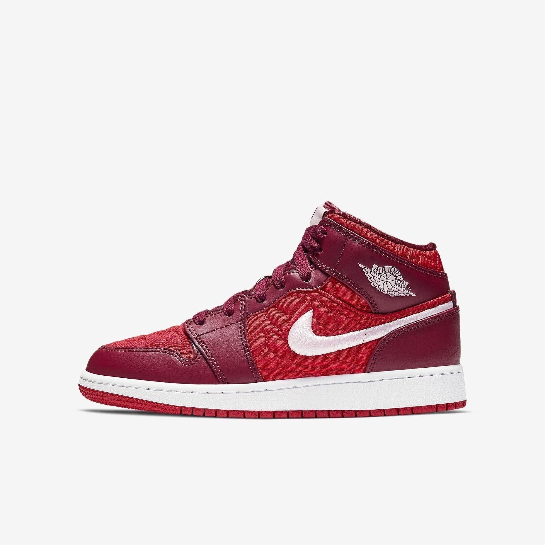 Air Jordan 1 Mid SE 'Red Quilt / Valentine's Day' (2020) (GS)