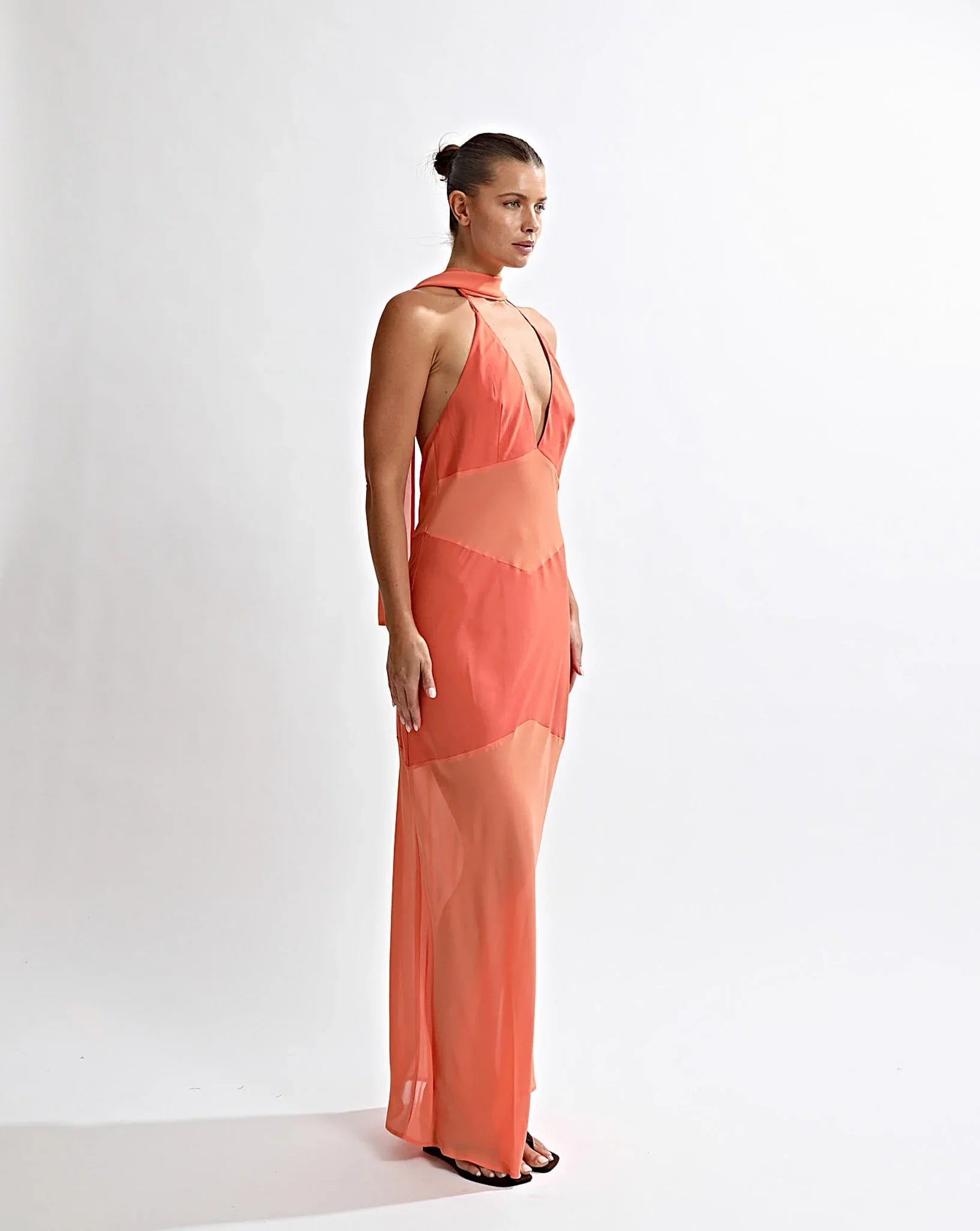 Amber Veil Scarf Gown