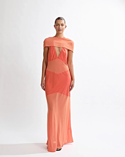 Amber Veil Scarf Gown