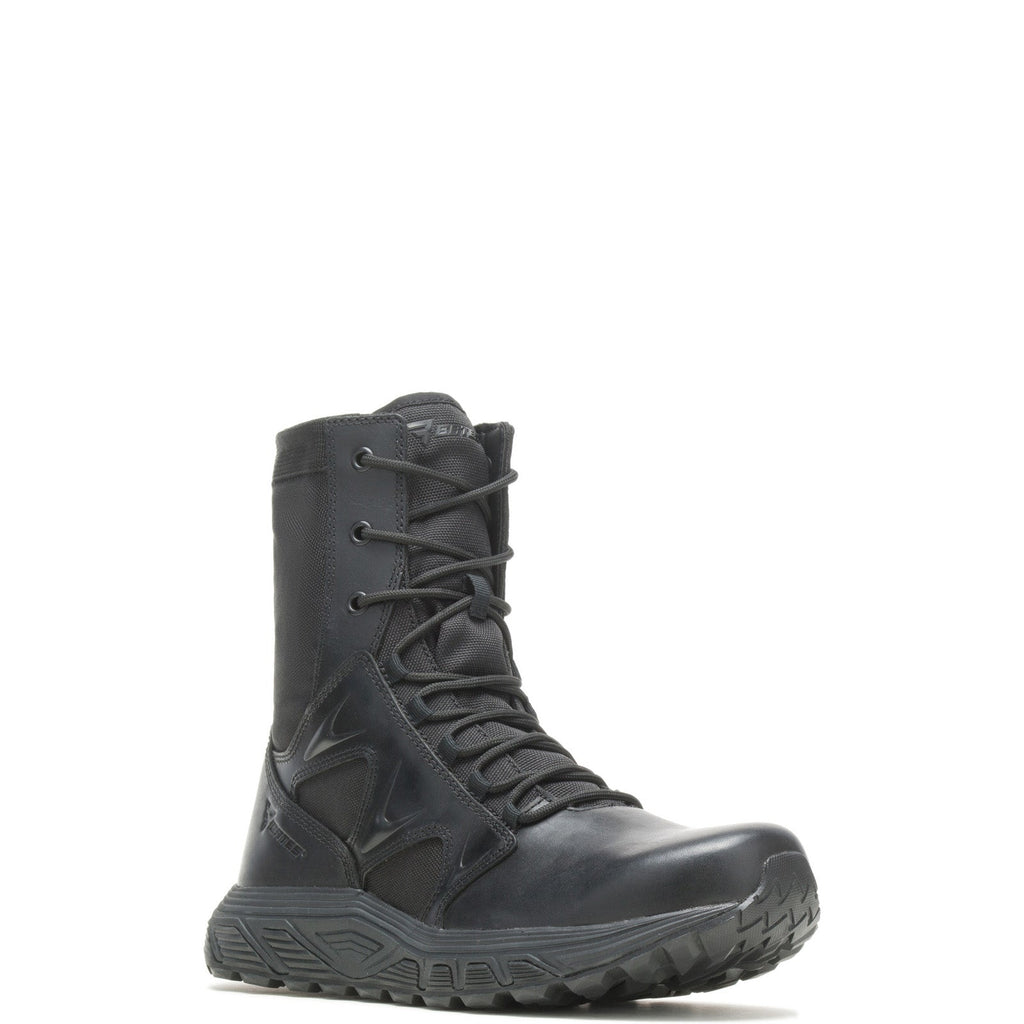 Bates Rush Tall Zip E01080 Mens Black Leather Lace Up Tactical Boots