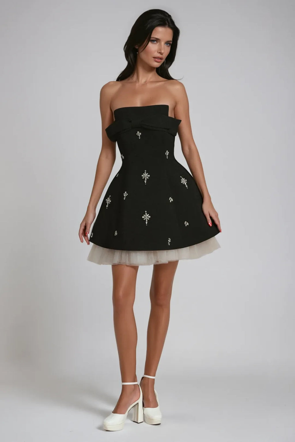 Noir Bowlight Mini Gown