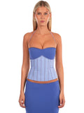 Azure Lace-Up Corset Top