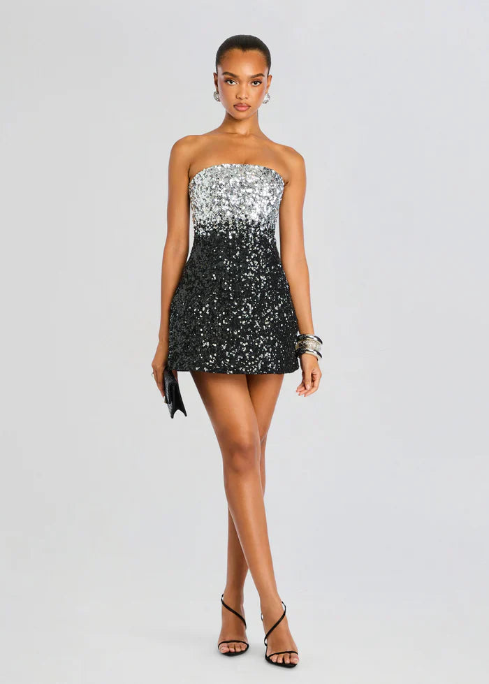 Midnight Contrast Mini Dress