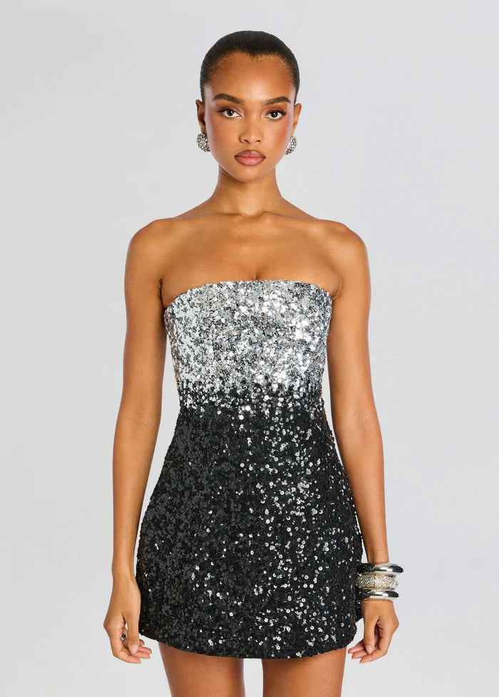 Midnight Contrast Mini Dress