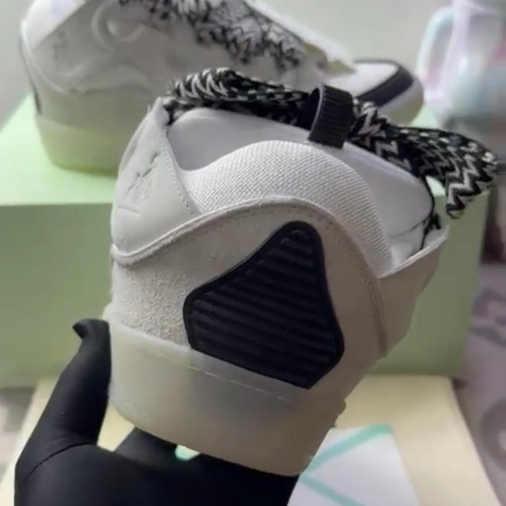 Leather Curb Sneaker White