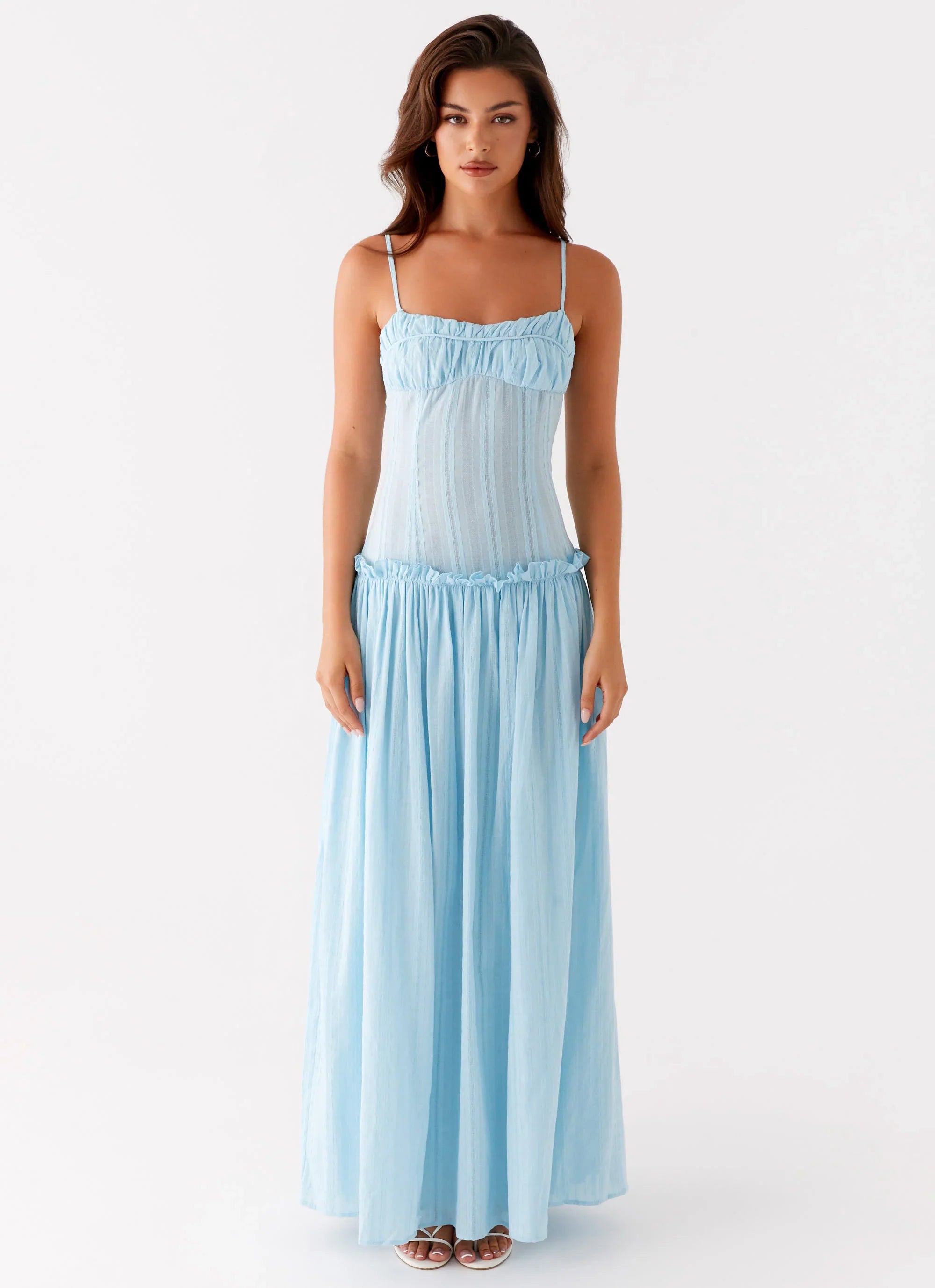 Azure Haven Tiered Maxi Dress
