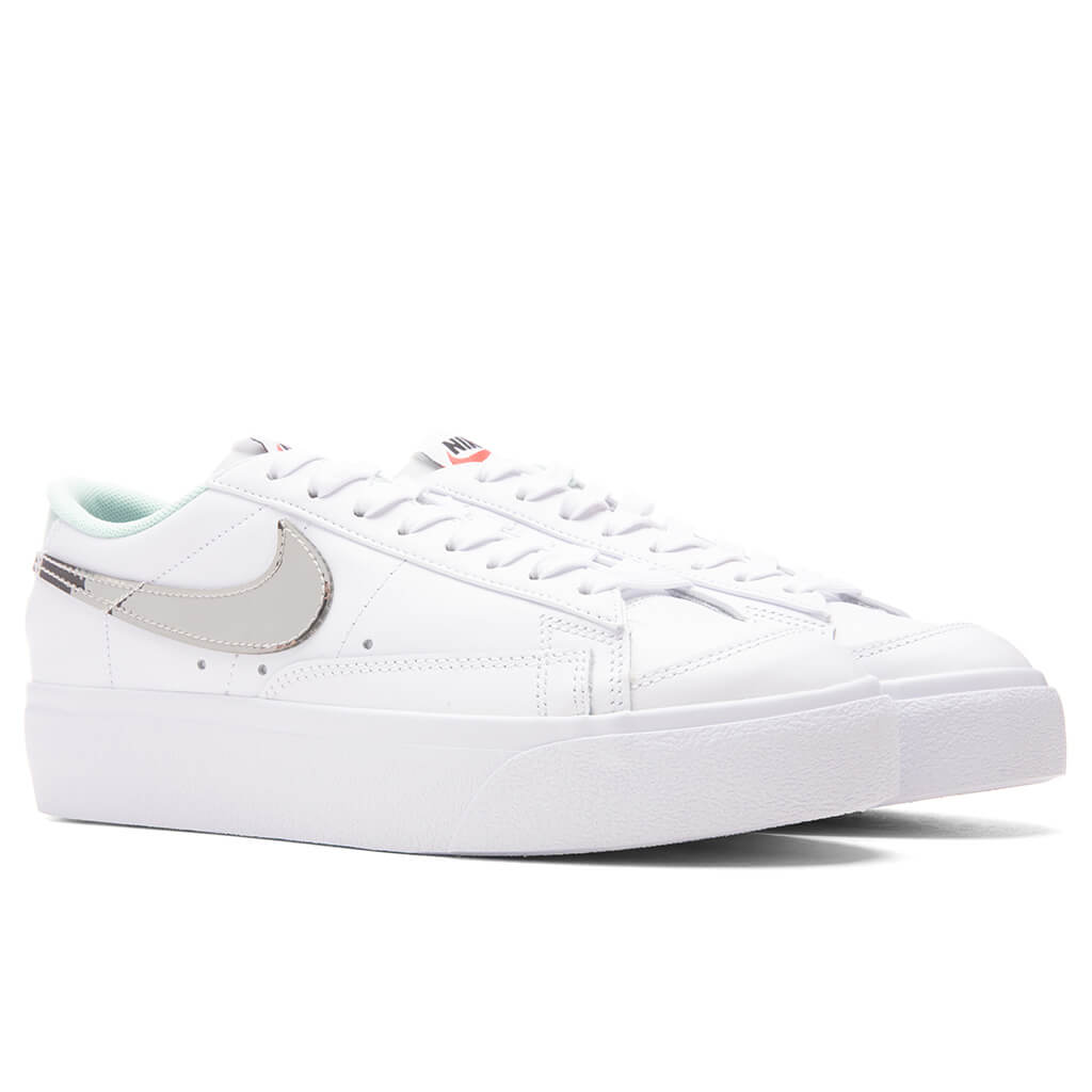 Women's Blazer Low Platform - White/Metallic Silver/Mint Foam