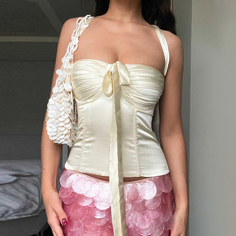 Ivory Celeste Bow Corset Top