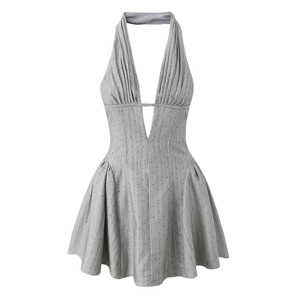 Silver Dottie Crystal Mini Dress