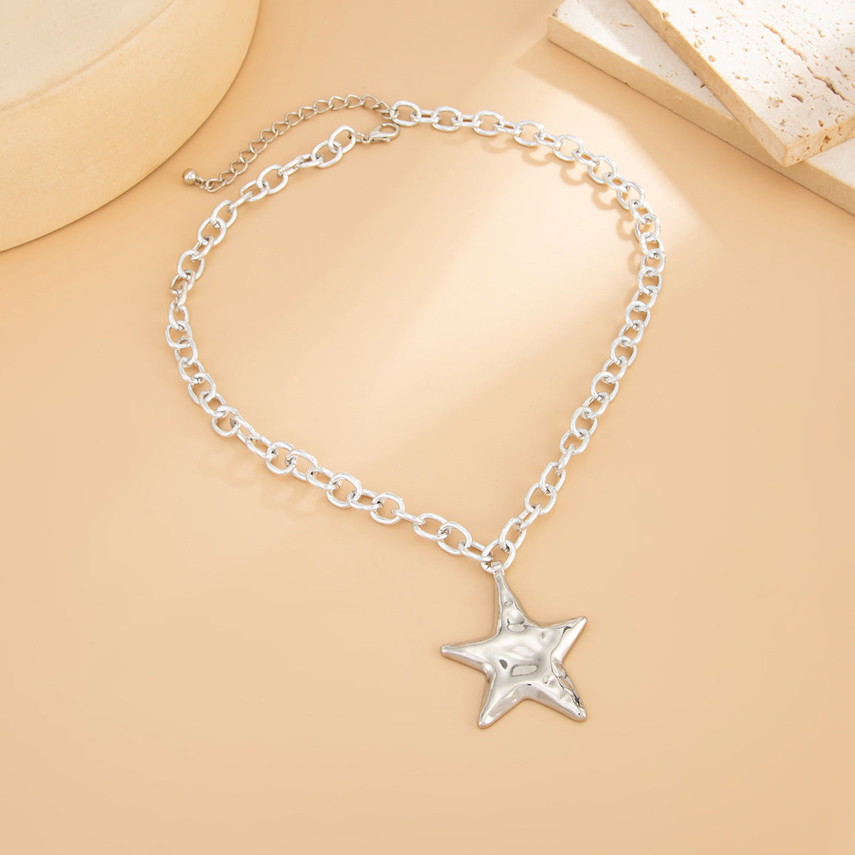 Hammered Star Pendant Necklace