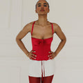Red Celeste Bow Corset Top