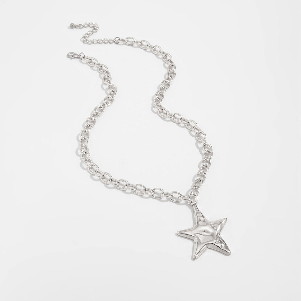 Hammered Star Pendant Necklace