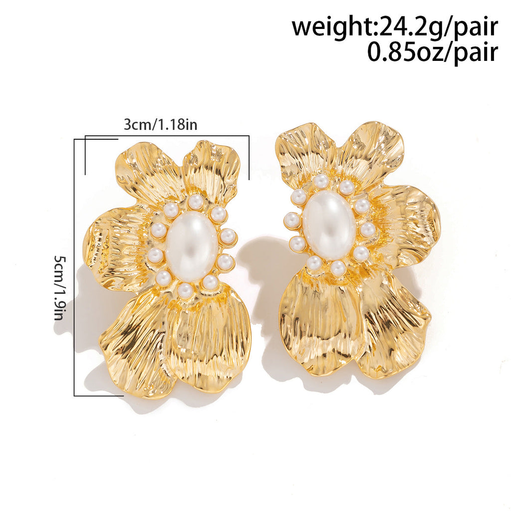 Gilded Ginkgo Pearl Studs