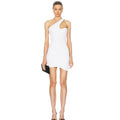 Ivory Pulse One-Shoulder Mini Dress