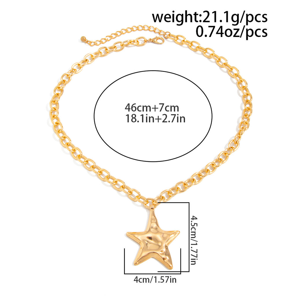 Hammered Star Pendant Necklace