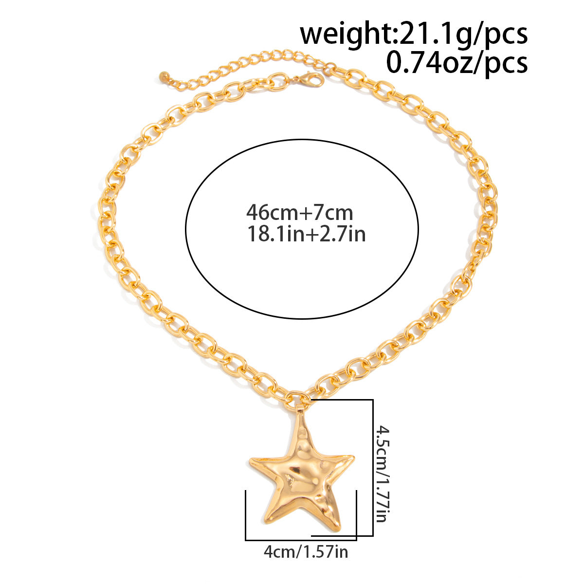Hammered Star Pendant Necklace