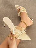 Beige Celestia Star Mesh Kitten Heels