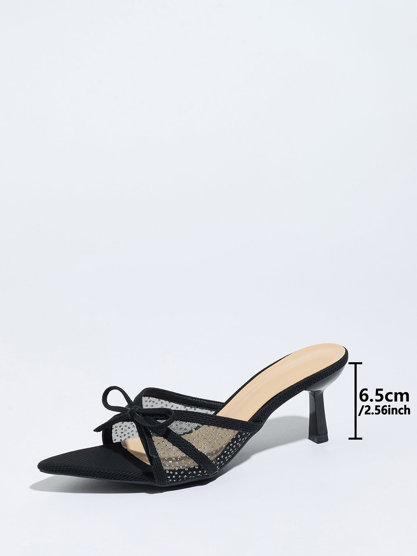 Noir Celestia Star Mesh Kitten Heels