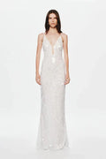 White Sequin Maxi Dress