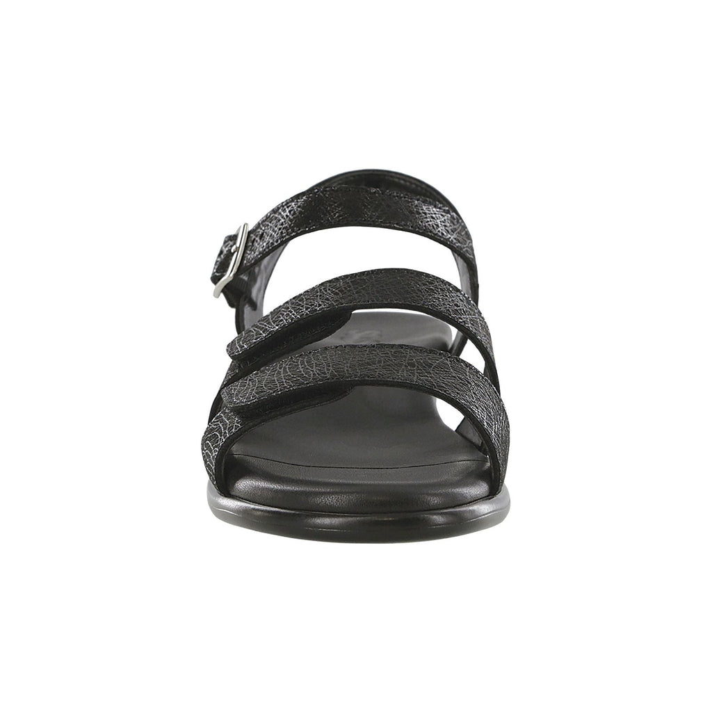 Women's Savanna Heel Strap Sandal in Web Black