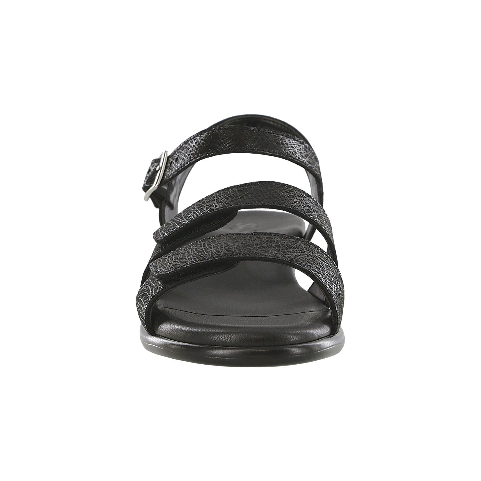 Women's Savanna Heel Strap Sandal in Web Black