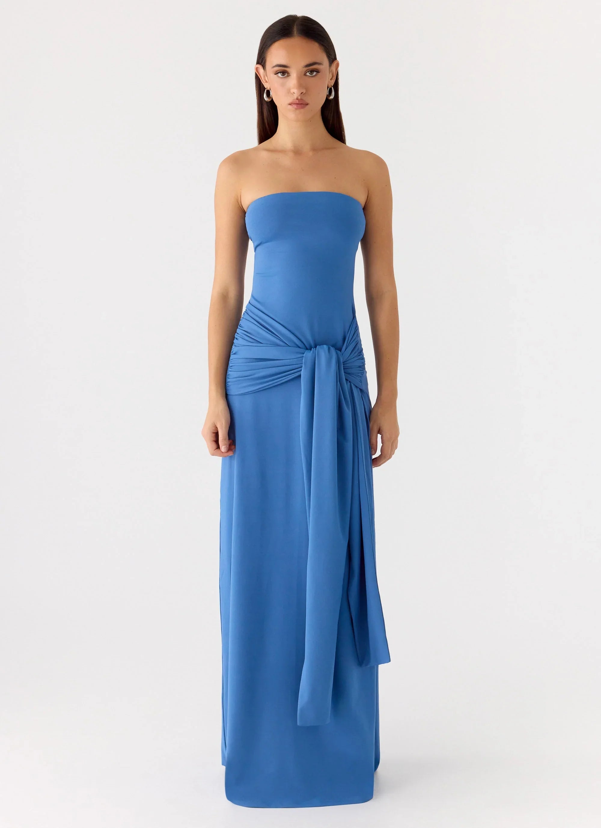 Azure Sculpt Strapless Gown