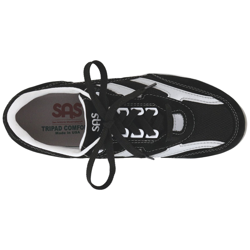 Women's Tour Mesh Lace Up Sneaker in Black / Silver