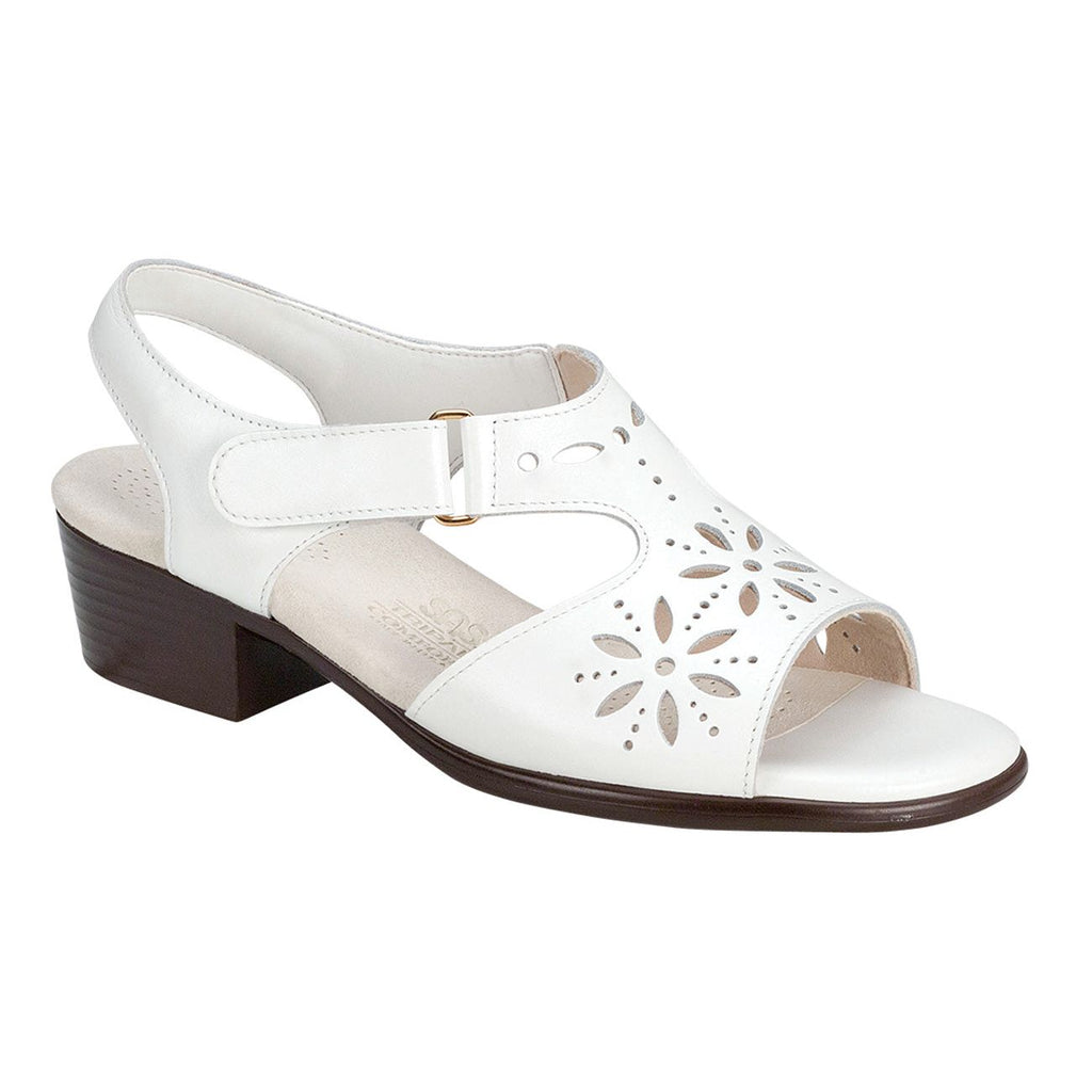 Women's Sunburst Heel Strap Sandal in White
