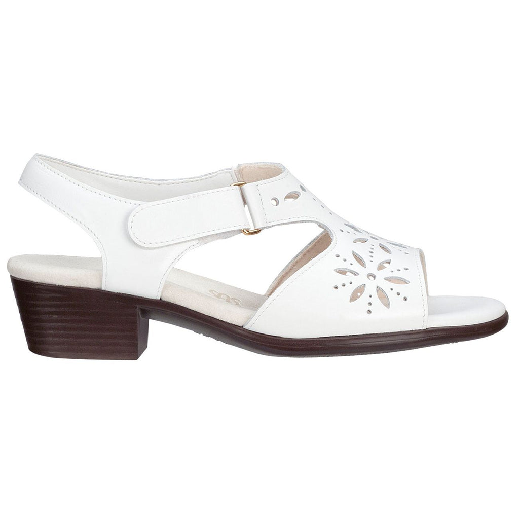 Women's Sunburst Heel Strap Sandal in White
